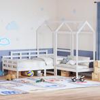 vidaXL Kinderbed met huisje en bankje massief grenenhout wit, Huis en Inrichting, Eenpersoons, Verzenden, Wit, Nieuw