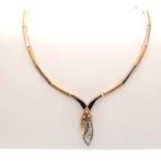 Bicolor gouden collier met zirconia; Altinbas | 46 cm, Gebruikt, Overige kleuren, Ophalen of Verzenden, Met edelsteen