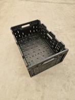 Klapkrat Kunststof 600x400x233, zwart, geperforeerd,, Ophalen of Verzenden