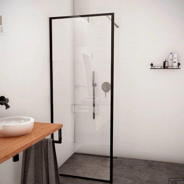 BWS Douchewand Recta 30 x 200 cm | Mat Zwart | Profiel |, Doe-het-zelf en Verbouw, Sanitair, Bad, Nieuw, Glas, Ophalen of Verzenden