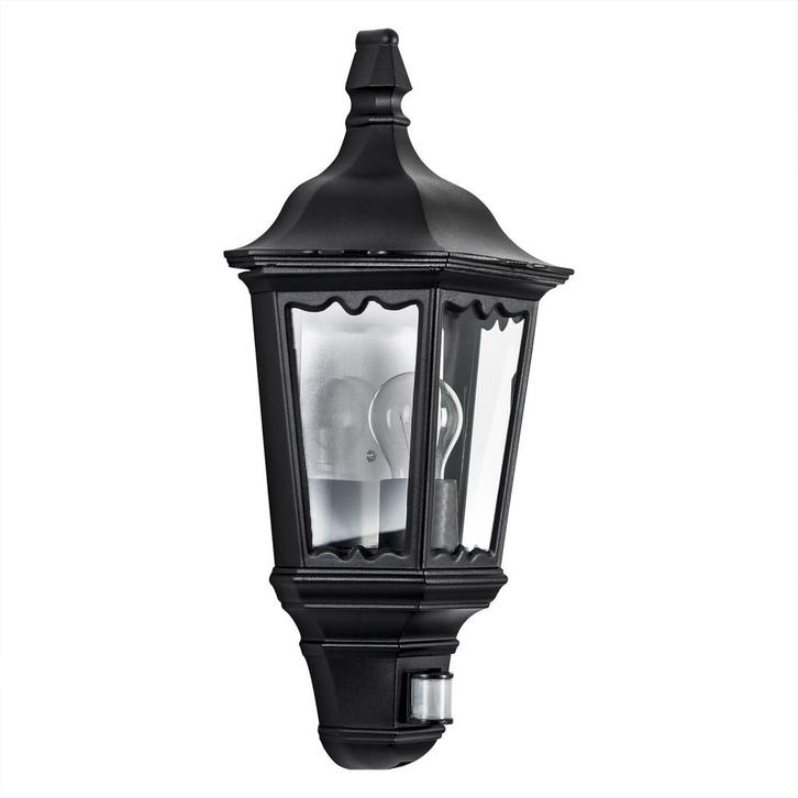 Ancona Plat zwart met bewegingsmelder Buitenverlichting, Tuin en Terras, Buitenverlichting, Verzenden