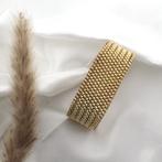 Vintage gouden fantasieschakel armband. (Schakelarmband), Ophalen of Verzenden, Gebruikt, Overige kleuren, Goud
