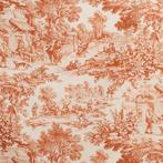 Elegante Toile de Jouy Oranje - Meubelstof - 250 cm - 280 cm