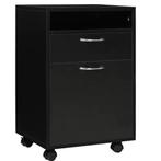 Zwarte Rolcontainer – Archiefkast met Lade en Wielen 40x35x6, Verzenden, Nieuw in verpakking