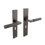 Deurklink Bau-Stil op schild sleutelgat 56mm antracietgrijs, Ophalen of Verzenden, Nieuw, Overige materialen, Klink of Kruk