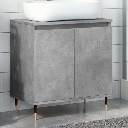 vidaXL Badkamerkast 58x33x60 cm bewerkt hout betongrijs, Huis en Inrichting, Badkamer | Badkamermeubels, Nieuw, Verzenden