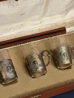Drinkservies voor 6 (6) - Muranoglas, .800 zilver - Vintage, Antiek en Kunst, Antiek | Goud en Zilver