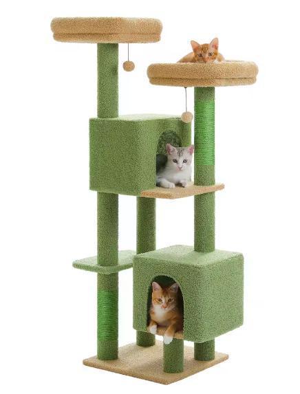 Cactus Krabpaal 133 cm – Kattenboom met Condos en Sisal, Dieren en Toebehoren, Katten-accessoires, Nieuw, Verzenden