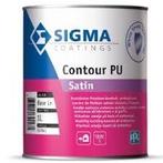 Sigma Contour PU Satin / Sigma Zijdeglans Houtlak RAL 9016 |, Doe-het-zelf en Verbouw, Verf, Beits en Lak, Verzenden, Wit, Nieuw