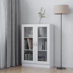 vidaXL Vitrinekast 82,5x30,5x115 cm bewerkt hout wit, Verzenden, 100 tot 150 cm, Nieuw, 50 tot 100 cm
