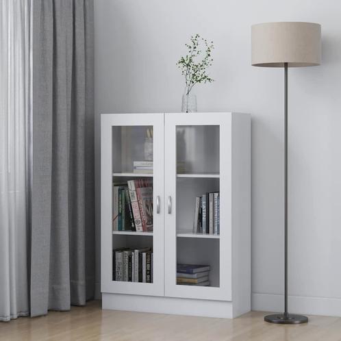 vidaXL Vitrinekast 82,5x30,5x115 cm bewerkt hout wit, Huis en Inrichting, Kasten | Boekenkasten, 25 tot 50 cm, Nieuw, Overige houtsoorten