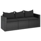 Moderne Tuinbank Poly Rattan Zwart | OP = OP | 55% Korting, Tuin en Terras, Ophalen of Verzenden, Nieuw, Rotan