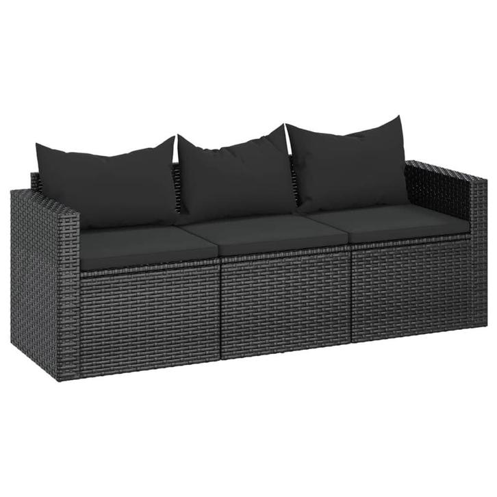 Moderne Tuinbank Poly Rattan Zwart | OP = OP | 55% Korting, Tuin en Terras, Tuinbanken, Nieuw, Rotan, Ophalen of Verzenden