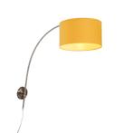 Wandbooglamp staal met kap geel 35/35/20 verstelbaar, Nieuw, Overige stijlen
