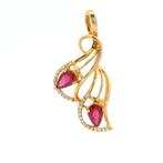 Zonder Minimumprijs - Hanger - 18 karaat Geel goud Robijn -, Sieraden, Tassen en Uiterlijk, Antieke sieraden