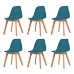 vidaXL Eetkamerstoelen 6 st kunststof turquoise, Verzenden, Nieuw