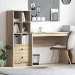 vidaXL Bureau met Opbergruimte in Sonoma Eikenhout, Huis en Inrichting, Minder dan 50 cm, Verzenden, Nieuw, Minder dan 100 cm