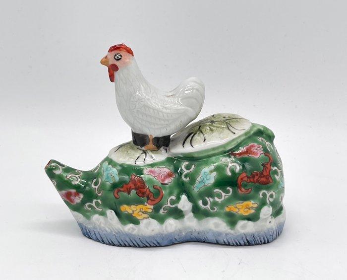 Druppelaar - Porselein - 20e eeuw - Waterdruppelaar met kip, Antiek en Kunst, Antiek | Overige Antiek