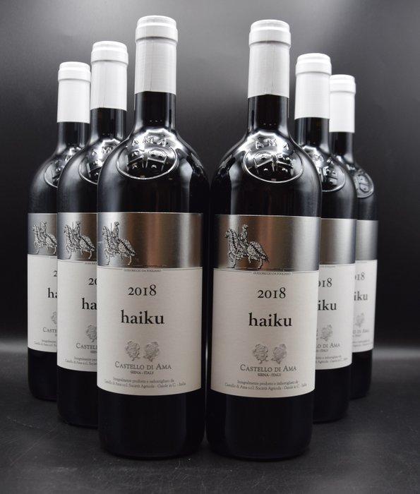 2018 Castello di Ama, Haiku - Toscane IGT - 6 Flessen (0.75, Verzamelen, Wijnen