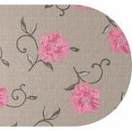 Nieuw: Tafelzeil op maat. Tafelkleed greige met rozen, Huis en Inrichting, Nieuw