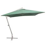 vidaXL Zweefparasol met aluminium paal 300x300 cm groen, Tuin en Terras, Verzenden, Nieuw, 3 tot 4 meter, Zweefparasol