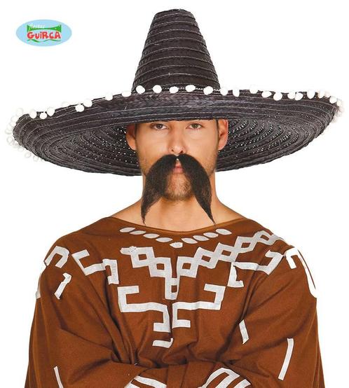 Mexicaanse strohoed zwart 60cm, Hobby en Vrije tijd, Feestartikelen, Nieuw, Ophalen of Verzenden