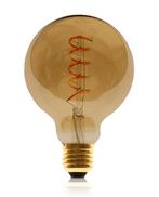 Led filament lamp E27 Globe 100 Dimbaar 4W Amber, Huis en Inrichting, Lampen | Losse lampen, Verzenden, Nieuw, E27 (groot)