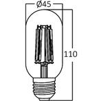 LED Lamp E27 Buis Filament - Brinton - Amber 4W 360lm - 822, Led-lamp, Soft of Flame, Nieuw, E27 (groot)