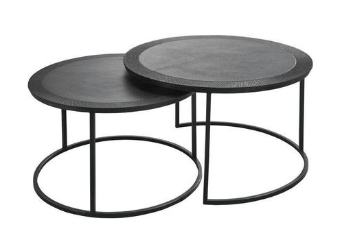 Salento salontafel set 2st. black antique, Huis en Inrichting, Tafels | Salontafels, 50 tot 100 cm, Nieuw, 50 tot 100 cm, Minder dan 50 cm
