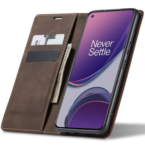 ProGuard OnePlus 8T Wallet Hoesje Vintage Leder Bruin, Telecommunicatie, Mobiele telefoons | Hoesjes en Frontjes | Overige merken