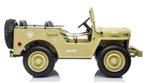 Kinderauto JEEP WILLYS WW2, Desert, 24V, 4WD, 3 zits, RC, Ophalen of Verzenden, Nieuw