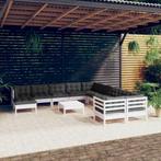 vidaXL 12-delige Loungeset met kussens grenenhout wit, Tuin en Terras, Verzenden, Nieuw, Loungeset
