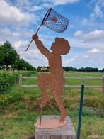 Beeld, garden statue silhouette of boy with butterfly net -, Antiek en Kunst