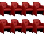 Set van 8 Rode leren landelijke eetkamerfauteuils - Toledo L, Huis en Inrichting, Stoelen, Overige kleuren, Nieuw, Leer, Ophalen of Verzenden