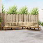 vidaXL Buiten bankenset 6 Stuk Natuurlijk en Beige, Verzenden, Nieuw