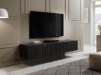 TV-Meubel mat Zwart 200 cm goudkleurige handgrepen, Overige materialen, Verzenden, 150 tot 200 cm, Nieuw