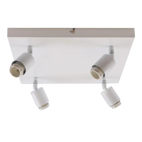 Aluminium plafondfitting wit, Rika, Huis en Inrichting, Lampen | Plafondlampen, Nieuw, Metaal, Ophalen of Verzenden
