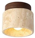 Japanse LED Plafondlamp – Hout en Steen, Modern Rond Design, Huis en Inrichting, Lampen | Spots, Verzenden, Nieuw