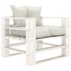 vidaXL Tuinbank met beige kussens pallet hout, Verzenden, Nieuw, Hout