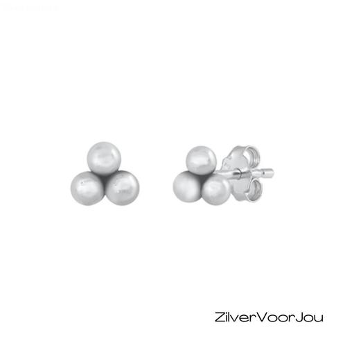 Zilveren trinity bal oorknopjes, Sieraden, Tassen en Uiterlijk, Oorbellen, Nieuw, Verzenden