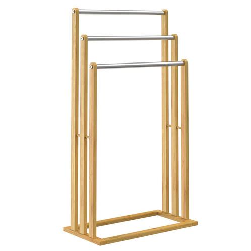 Handdoekenrek Bamboe met 3 RVS Stangen (Interieur), Huis en Inrichting, Stoelen, Nieuw, Verzenden