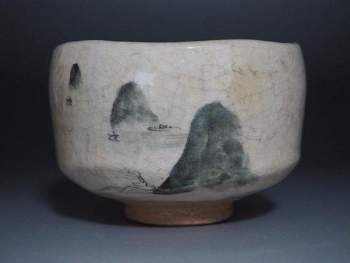 by Inoue Shunho - Theekom - Witte Raku - Keramiek - Een, Antiek en Kunst, Antiek | Overige Antiek