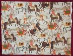Zeldzame Art Deco stof met rennende paarden - 300x280cm -