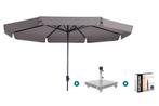 Madison Syros Luxe stokparasol Ø350 cm. - Taupe + Sevilla, Tuin en Terras, Parasols, Verzenden, Nieuw, Parasolvoet