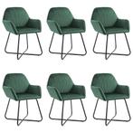 vidaXL Eetkamerstoelen 6 st fluweel groen, Verzenden, Nieuw