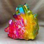 Aura Kwarts Kristal Drusa (Laboratoriumbehandeld) Kristal op, Verzamelen, Mineralen en Fossielen