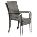 Tweedekans | Juskys Set van 2 Tuinstoelen Yoro - Polyrotan -, Tuin en Terras, Tuinsets en Loungesets, Ophalen of Verzenden, Zo goed als nieuw