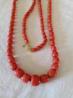 Halsketting - 18 karaat Geel goud Bloedkoraal - Bloedkoraal, Nieuw