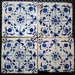 Tegel - Zeldzaam viertje antieke Delftsblauwe