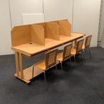 Complete 4 persoons mobiele werkplek met 4 stoelen, (br) 250, Gebruikt, Ophalen of Verzenden, Bureau
